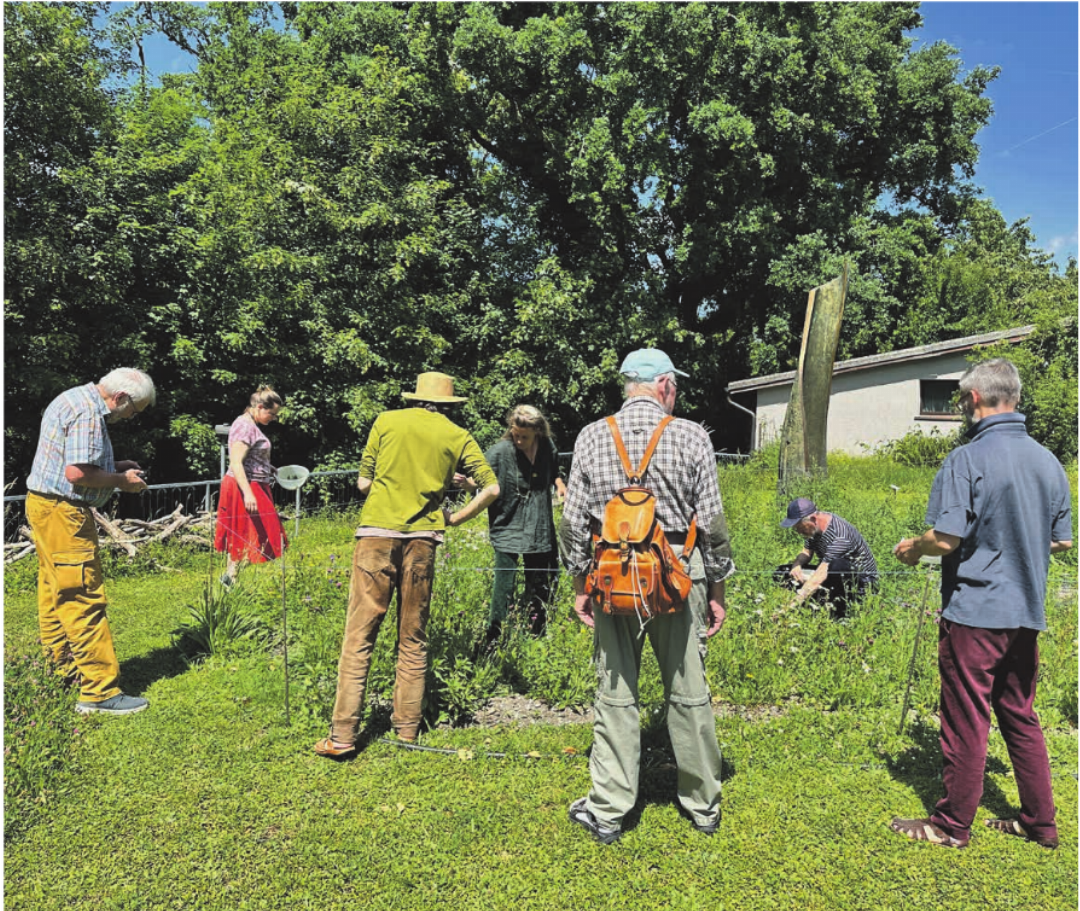 Sammeln und Probieren im Rehmann-Skulpturengarten. Sammeln und Probieren im Rehmann-Skulpturengarten.