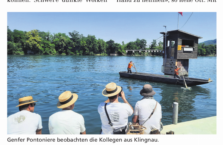 Genfer Pontoniere beobachten die Kollegen aus Klingnau.