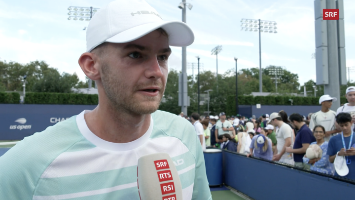 Jèrôme Kym, hier an den US Open 2025. (Quelle: screenshot SRF)