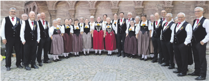 Ein stimmgewaltiger Jodelchor: Das «Sunnebärgchörli» am Eidgenössischen in Basel.   Foto: zVg