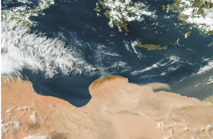 Mehr Sahara-Staub als früher kommt nach Europa. Foto: Eumetsat Mehr Sahara-Staub als früher kommt nach Europa. Foto: Eumetsat