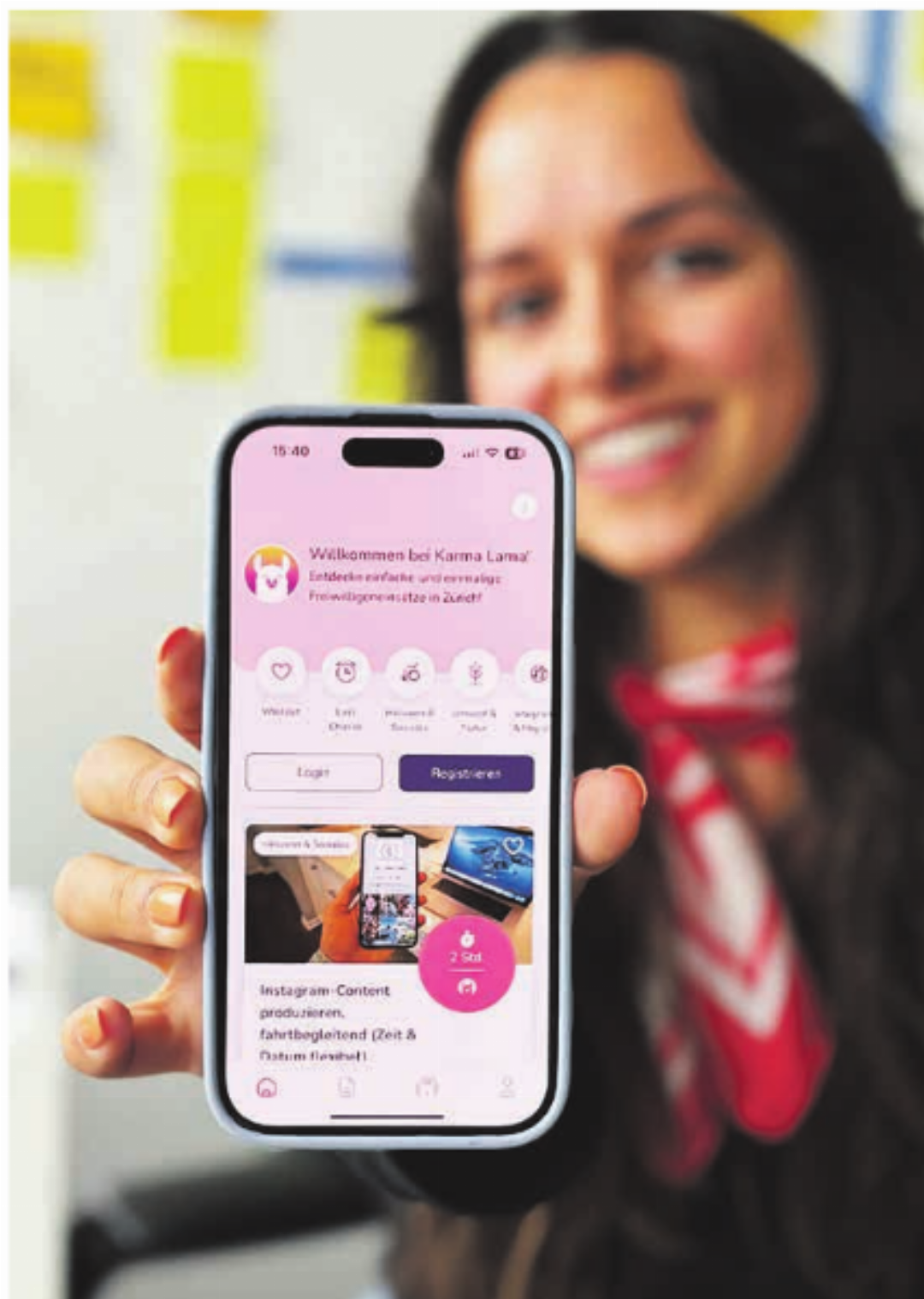 Freiwilliger Einsatz einfach und unkompliziert mit der App von Karma Lama. Foto: zVg Freiwilliger Einsatz einfach und unkompliziert mit der App von Karma Lama. Foto: zVg