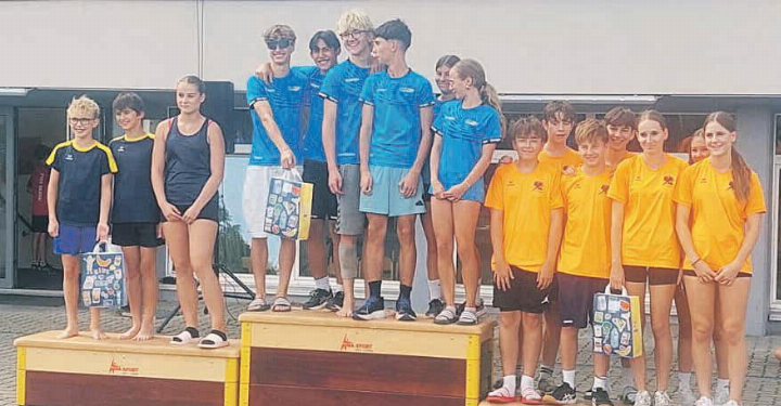 Das U17-Mixed-Team des Turnvereins Stein belegte bei den Fricktal Games in Schupfart den ersten Rang im Streetball und Weitsprung.    Foto: zVg