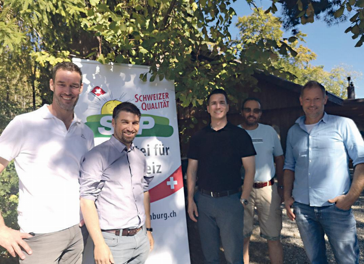 Christoph Riner (von links), Emanuel Suter, Rainer Kunz, Alex Reimann, Patrik Meier. Foto: zVg